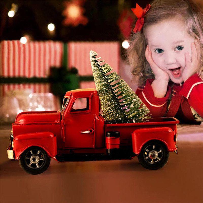 Charming Rustic Red Truck Christmas Decoration For Tree And Home Office Design