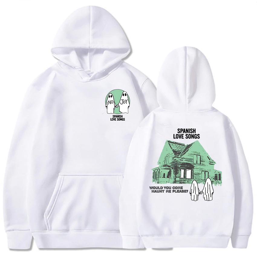 Ghost Cartoon Graphic Hoodies No Joy Spanish Love Songs Sweatshirts Ropa Mujer Sudaderas Kawaii Women Men Clothes Casual Hoodie