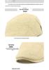 Men's Straw Hat Beret: Spring/Summer Sun Protection, Retro Duckbill Newsboy Cap.