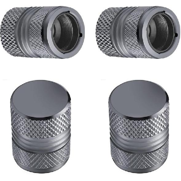 Tire Valve Stem Caps - 4 Pack Anti-Corrosion Premium Anodized Alloy Tyre Air Valve Caps Universal for Car SUV Bike Red