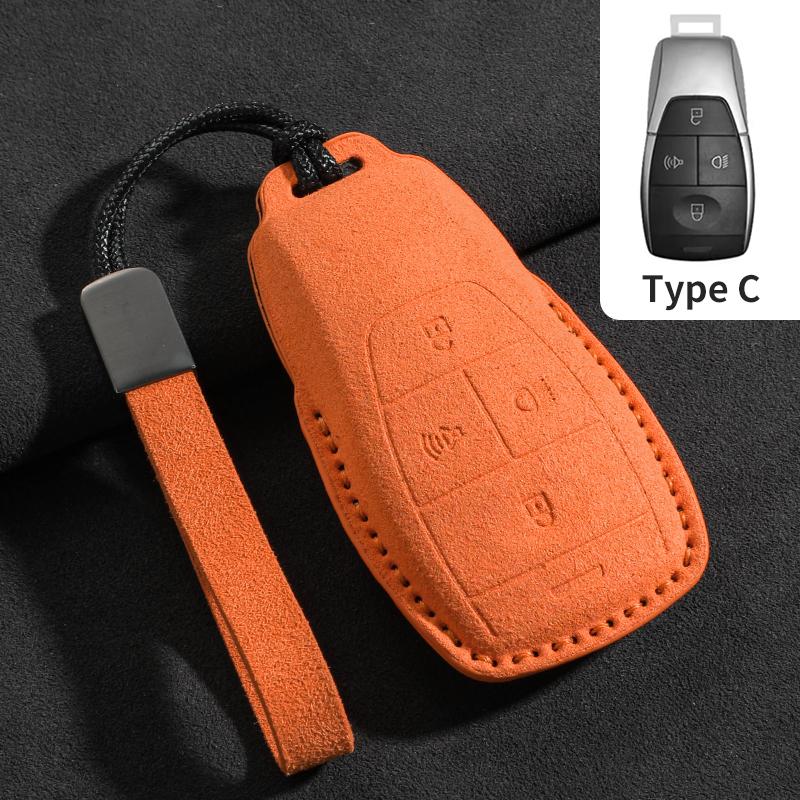 

Suede Car Key Case Cover for BAIC Beijing X7 BJ40 BJ60 BJ90 Senova D50 D70 X55 X65 EU5 EU7 Key Protector Keychain Accessories