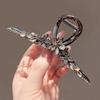 1Pcs High End Back of Head Hair Clip Women Headwear Crystal Flower Hair Accessories Large Size Black Metal Hair Claw
