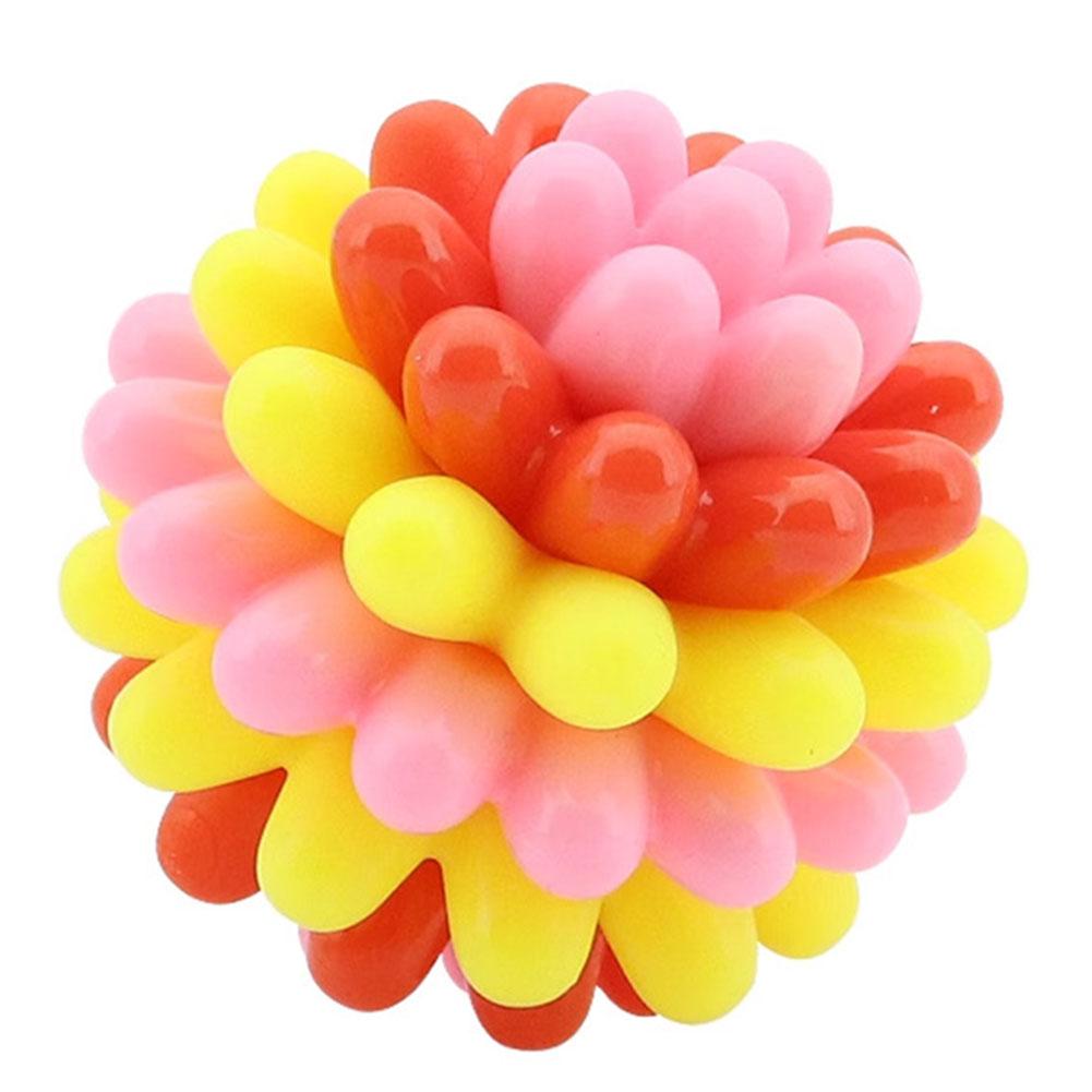Interactive Dog Teething Ball Soft Rubber For Puppies Vibrant Colors Easy Maintenance For Backyard Fetch Fun