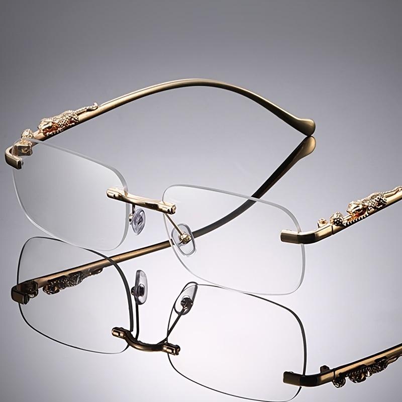 1 Pair of Frameless Rectangular Anti Blue Light Glasses for Both Men and Women Simple and Fashionable