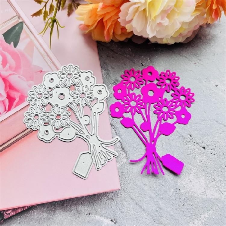 Fustelle Metalliche Etichetta Fiore Stencil per Goffratura Scrapbooking per Biglietti Fai da Te