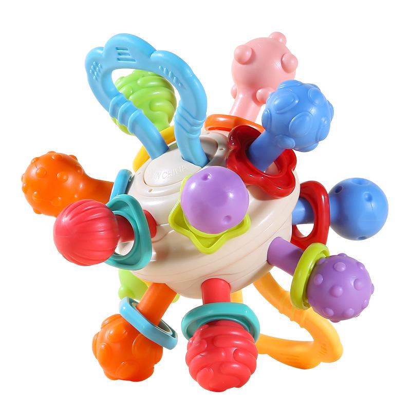 Free Shipping: Silicone Baby Teething Rattle & Grasping Ball