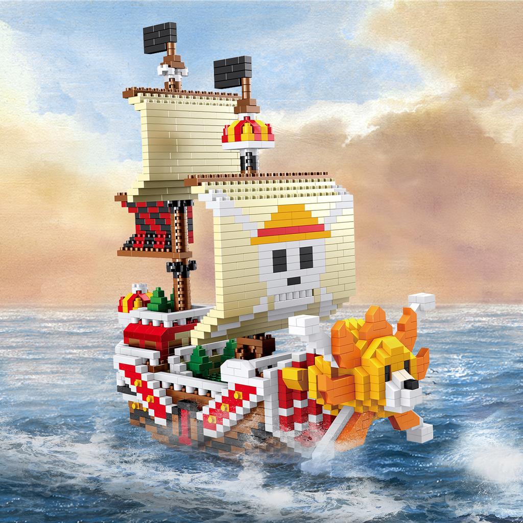 Ocean Pirate Ship Plastic 3D Model Building Blocks for Adults Boys Micro Mini Bricks Toys Kits Assemble Sailboat Wars
