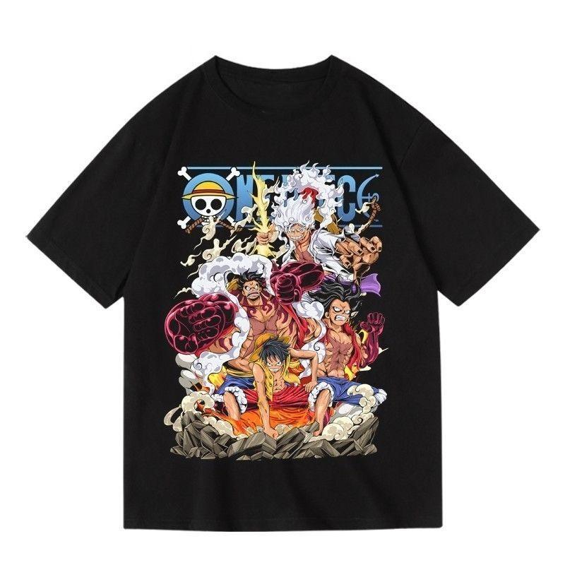 

Anime Character One Piece Character Luffys Form Cartoon Print Casual Summer Pure Cotton Tshirt for Both Unisex and Women S