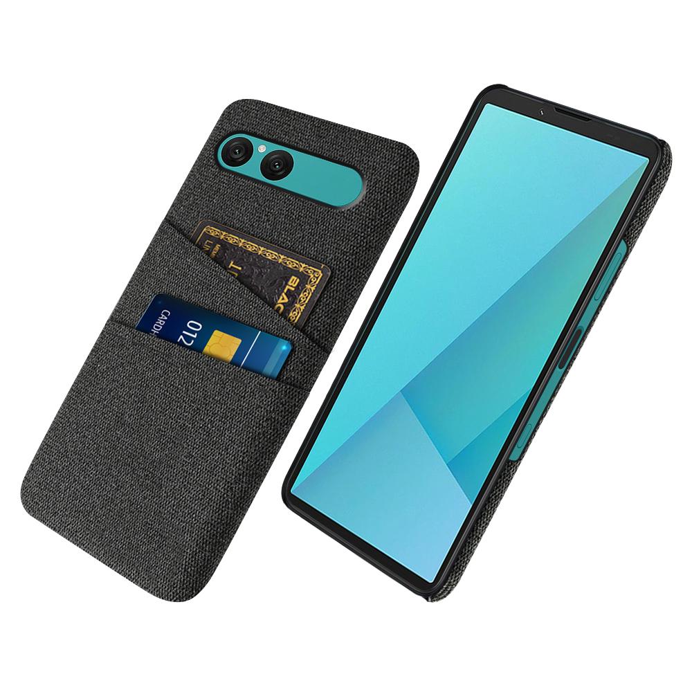 For Sony Xperia 10 VII Case Cloth + Hard PC Phone Cover with Dual Card Slots