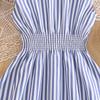 Girls' Fashionable Dress Summer Children's Elegant Striped Shirt Dress