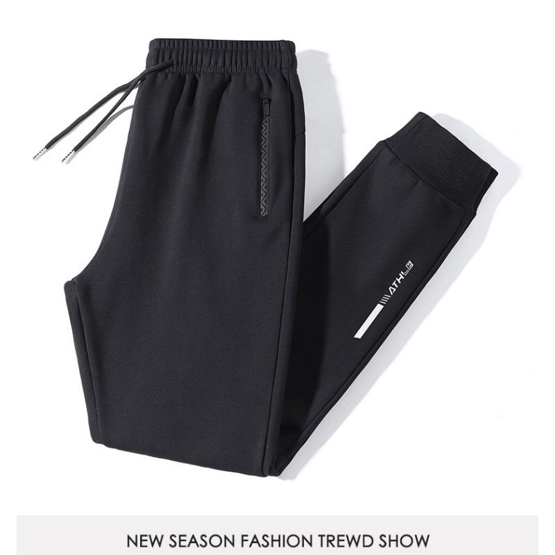 Spodnie dresowe z elastycznym pasem, casualowe, modne, ze sznurkiem, męskie, uniwersalne, welurowe, sportowe, spodnie męskie