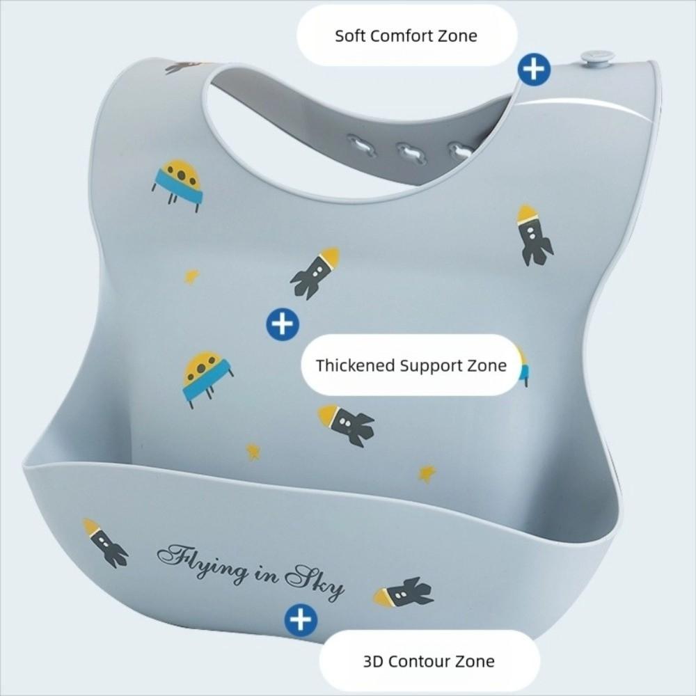Cartoon Printed Baby Bibs Soft Silicone Toddlers Bibs Cute Waterproof Bibs  Newborn