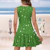 Ladies Casual Fashion V-Neck Sleeveless  Print Dress