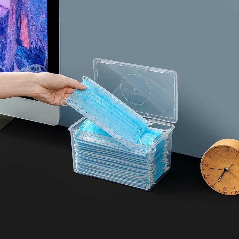 Square Transparent Large Capacity Mask & Cosmetic Storage Box