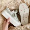 Summer thin breathable thick-soled canvas shoes women's 2025 summer new embroidered versatile little white shoes casual shoes