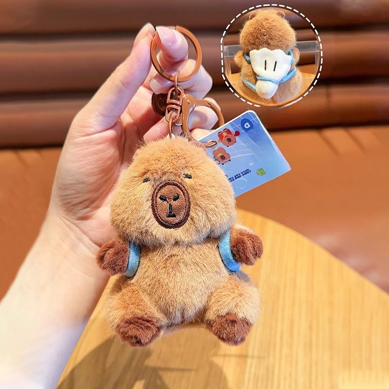 Jinnew Tennis Table Badminton Tennis Backpack Capybara Plush Pendant Keychain