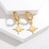 Korean Style Light Luxury Stainless Steel Eight-Pointed Star Earrings for Women - Durable and Fade-Resistant