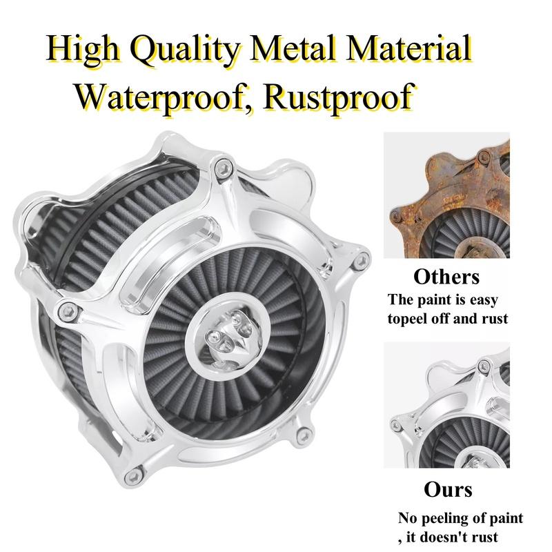 Motorcycles Turbine Air Cleaner Intake Filter Chrome For Harley Sportster XL Touring Softail Dyna EVO & Twin Cam Fatboy FXDLS
