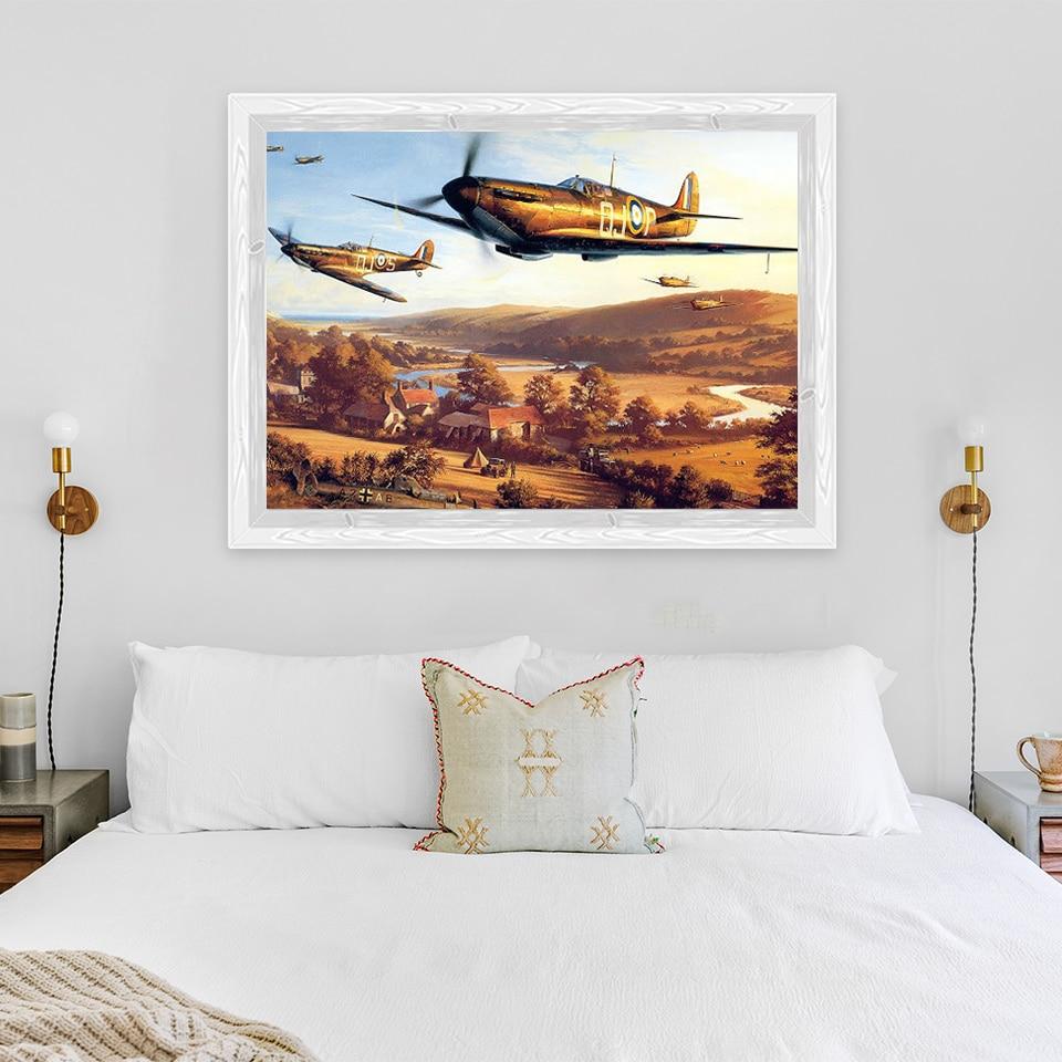 New Painting Diamond 5d Diy Fighter Diamond Embroidery Aircraft Cross Stitch Full Round Drill Crafts Home Decor Art Gift