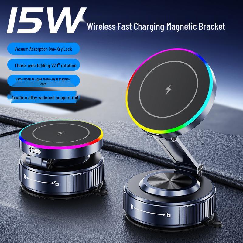 K5S 360° Foldable Magnetic Wireless Car Charger and Phone Holder