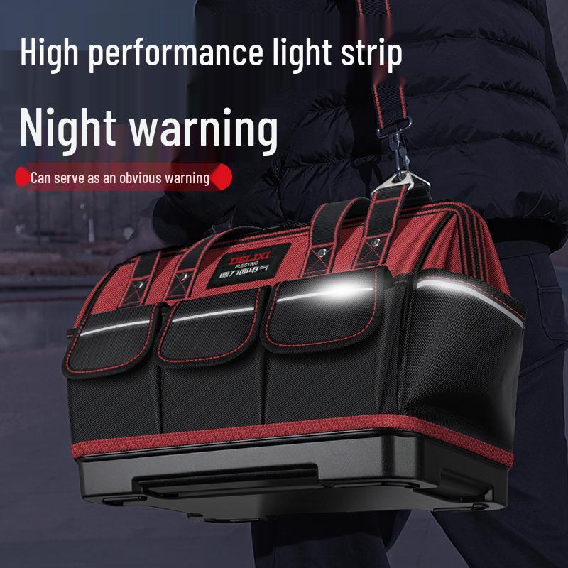 Delixi Electric Multi-Functional Waterproof Tool Bag, Wear-Resistant Oxford Cloth Large Canvas, Electrician Special.