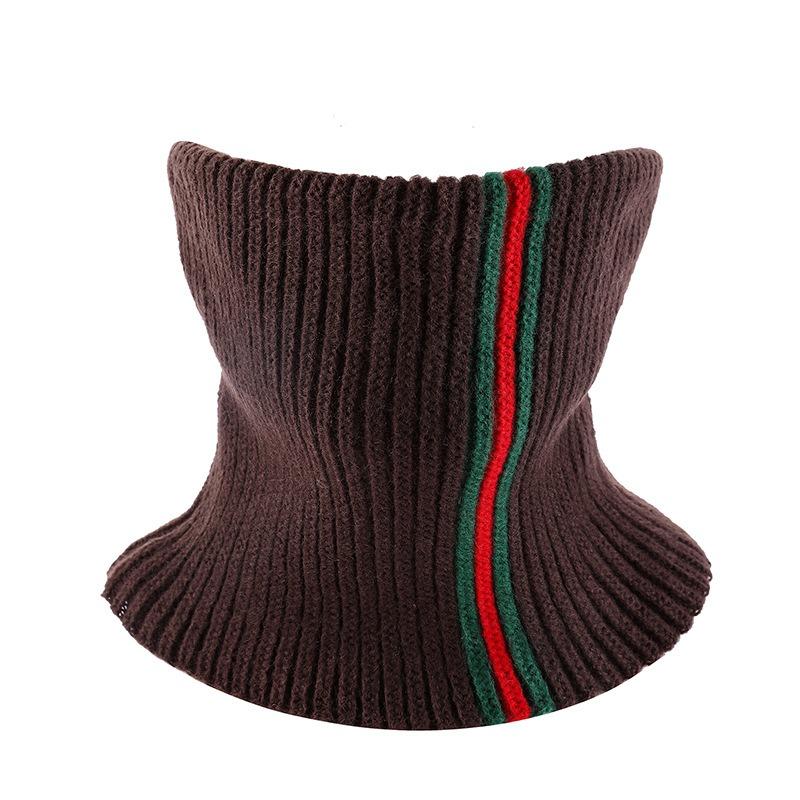 Double-layer Male and Female Couples Warm Neck Cover Striped Hair Pulling Fashionable Versatile Outdoor Autumn and Winter Scarf