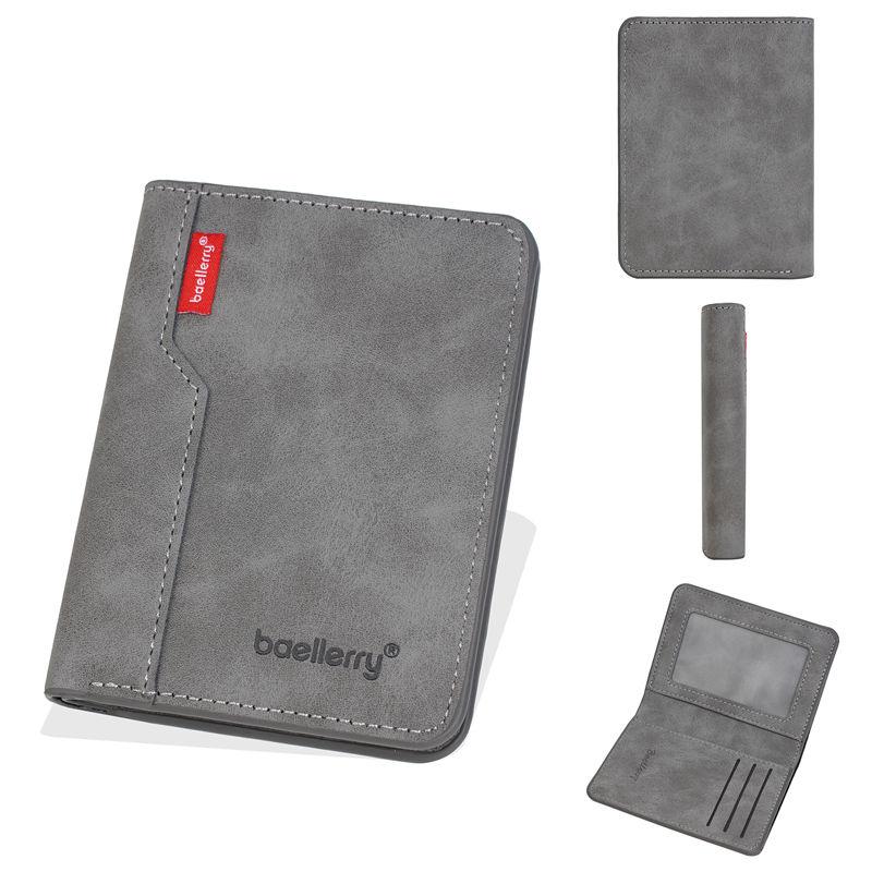 Baellerry Men Short Wallets Vintage Design Thin Bi-fold Wallet Business Card Holder Fashion Purse GZW