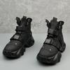 Europäische Herren High-Top Schwarze Sneaker: Frühling 2025 Trend, Größenerhöhend und Stilvoll
