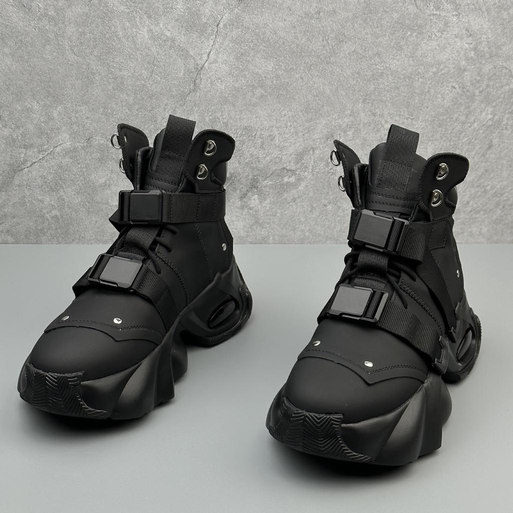 Europäische Herren High-Top Schwarze Sneaker: Frühling 2025 Trend, Größenerhöhend und Stilvoll