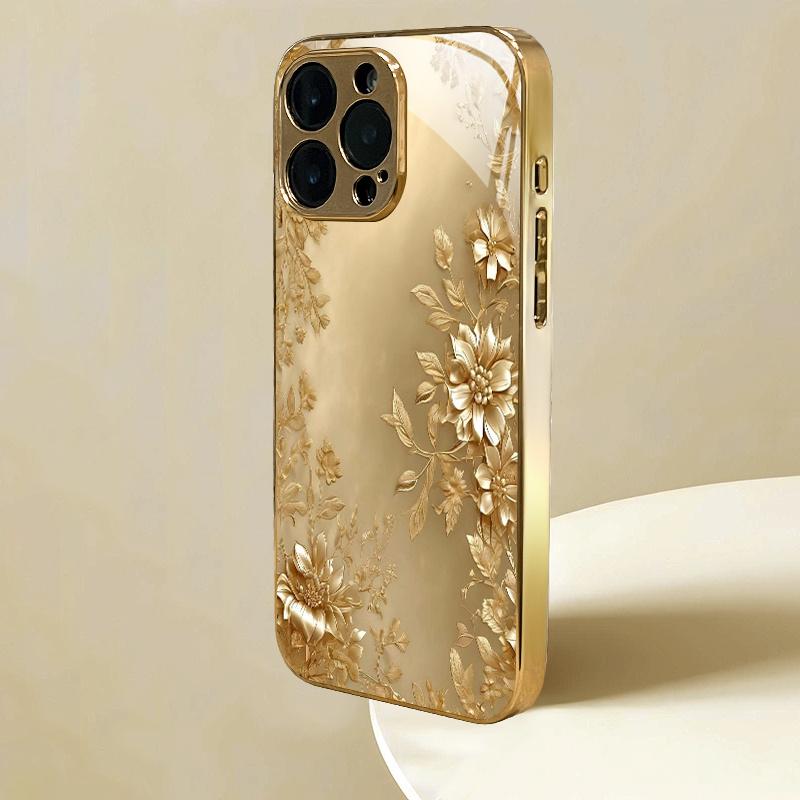 Coque de téléphone en verre plaqué électrique, adaptée pour iPhone 17, 16, 15, 14, 13, 12, 11pm Pro Plus et autres modèles de téléphone.