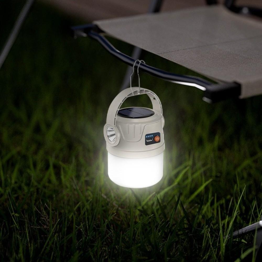 LED Light Solar Powered Light USB Rechargeable IP55 Waterproof Rechargeable Light Handheld Design Multi Functional Tent Light
