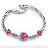 Fashion Women Bracelets Girl Crystal Heart Shape Charm Bracelet Bangle Jewelry Gift Birthday Chrismas Gift