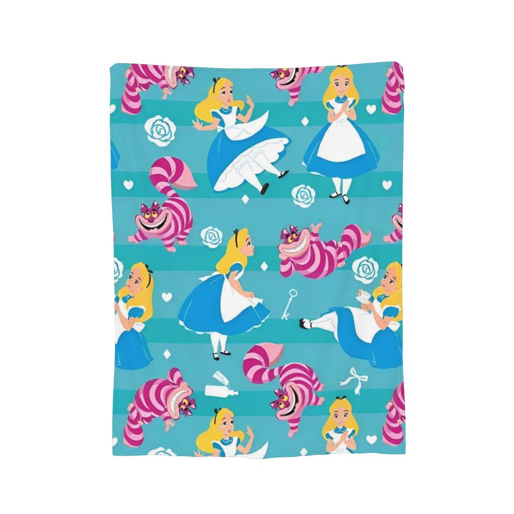 Alice In Wonderland Knitted Blanket Plush Throw Blanket Bed Sofa Decoration Soft Warm Bedsprea,