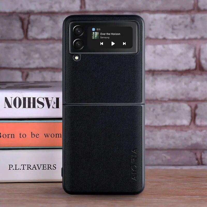 Case for Samsung Galaxy Z Flip 4 3 5G Flip3 Flip4 coque Luxury textile Leather cover funda for samsung galaxy z flip 4 case capa
