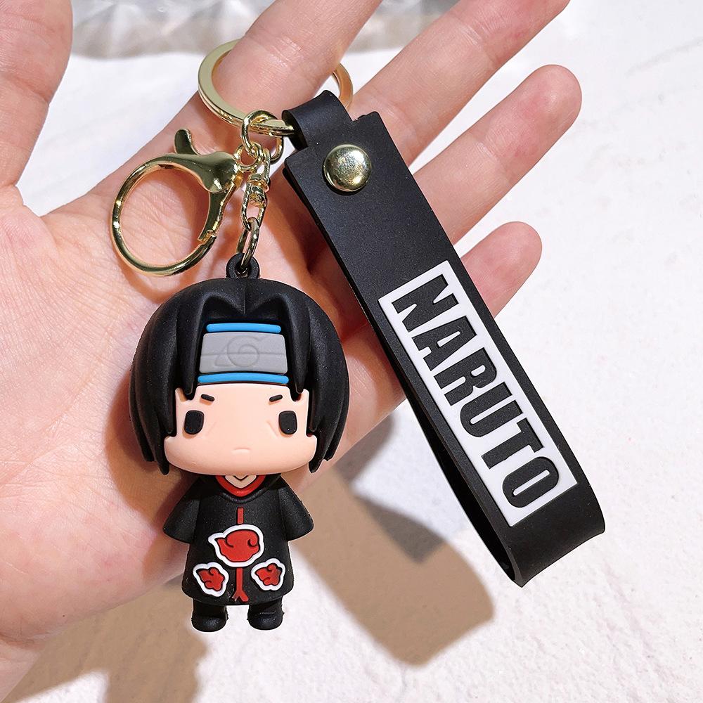 Cartoon PVC Naruto Anime Peripheral Toy Doll Keychain Naruto Silicone Figure Car Key Chain Christmas, Halloween Gift