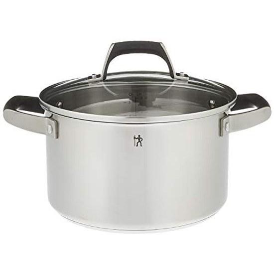Zwilling J.A. Henckels Japan HI Style Basic Deep Double Handle Pot 24cm 6L Stainless Steel Polished Finish Stock IH Compatible Silver