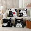 Cartoon Cute Cat Linen Pillow Case Office Cushions Suitable For Sofa Car Bedroom Decorative Cushion Cover