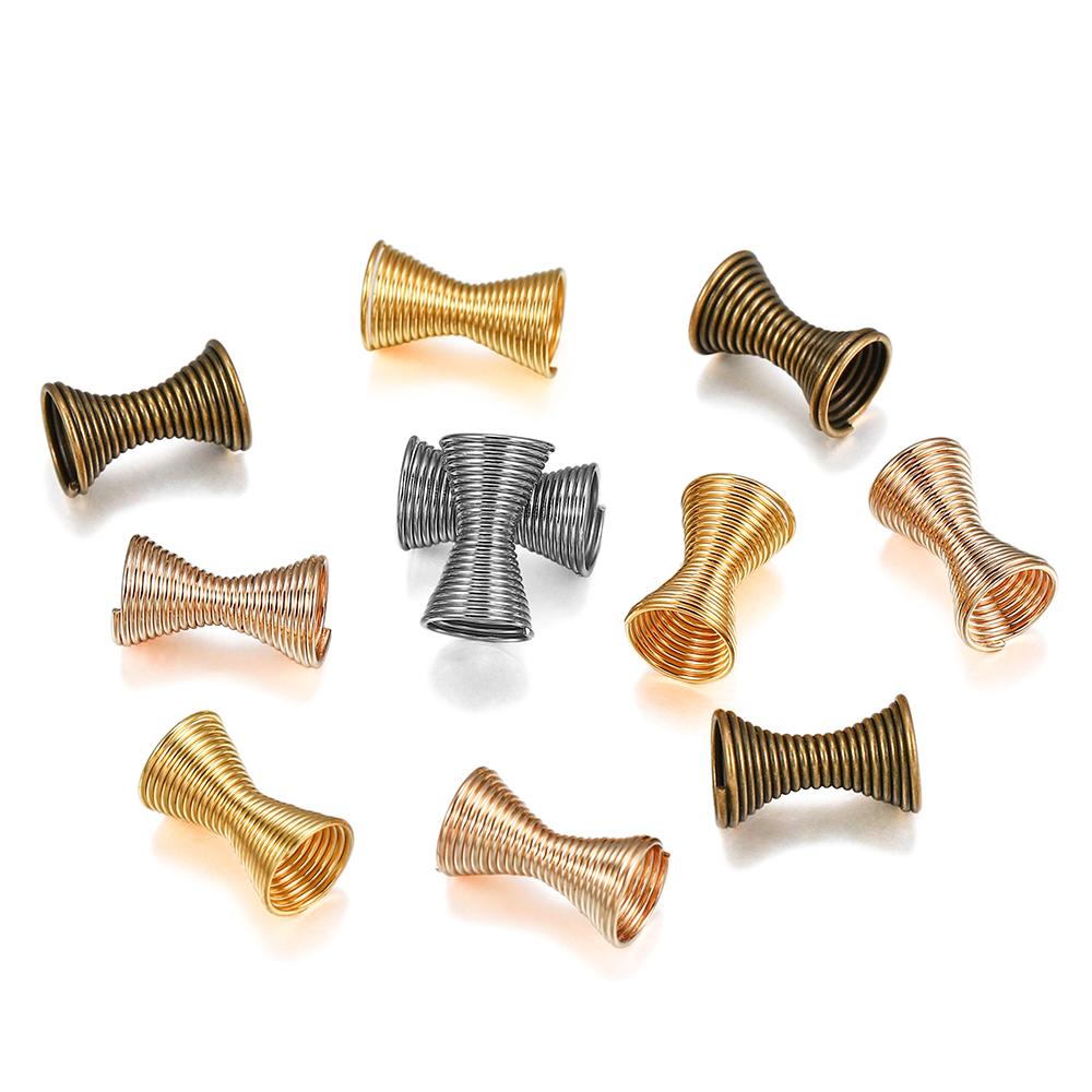 30pcs/lot 12x7mm Funnel Metal Spring Spacer Connector Stoppers End Beads Caps For DIY Jewelry Making Supplies Accessories