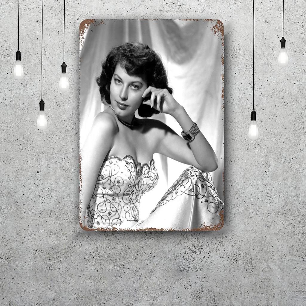 ava gardner actor Decor Poster Vintage Tin Sign Metal Sign Decorative Plaque for Pub Bar Man Cave Club Wall Decoration