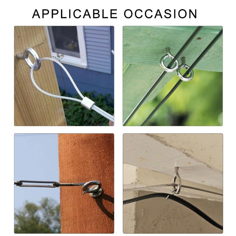 20Pcs Self Tapping Screws Eyes Bolts Heavy Duty Stainless Steel Eyes Screw Metal Small Tapping Screw Hook Rings Enduring