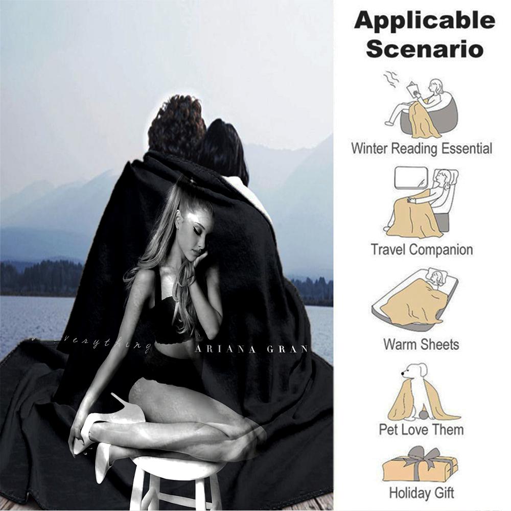 Ariana Grande'S Artistic Pose Blanket Soft Throw Blanket For Home Bedroom Bed Sofa Travel Office Solid Christmas Blanket