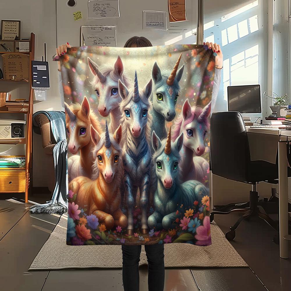 1PC Animals Print Flannel Blanket, High quality Comfortable for All Seasons, Home Decor, Warmth and Comfort