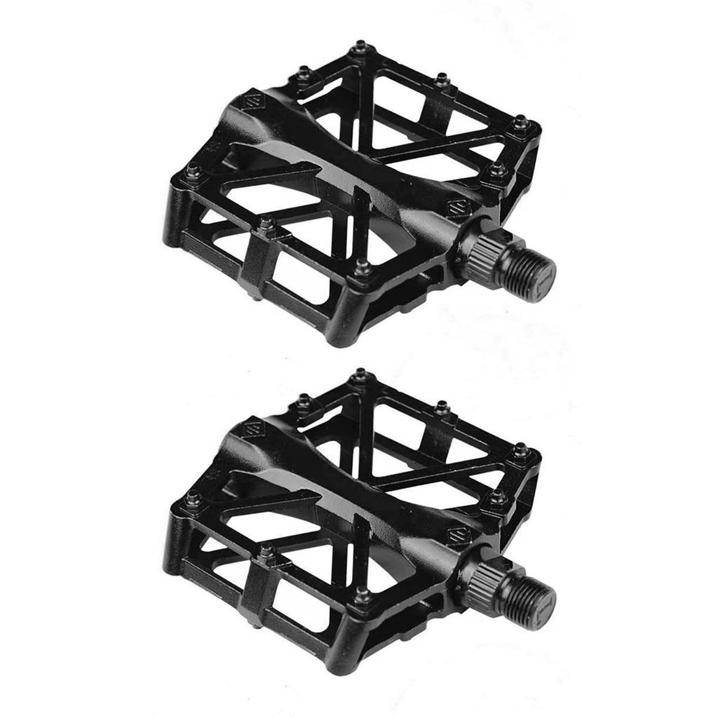 Mountain Bike Pedals Aluminum Alloy Stable Hollow Design Light Weight High Strength Wide Road Bike Pedal Set Black