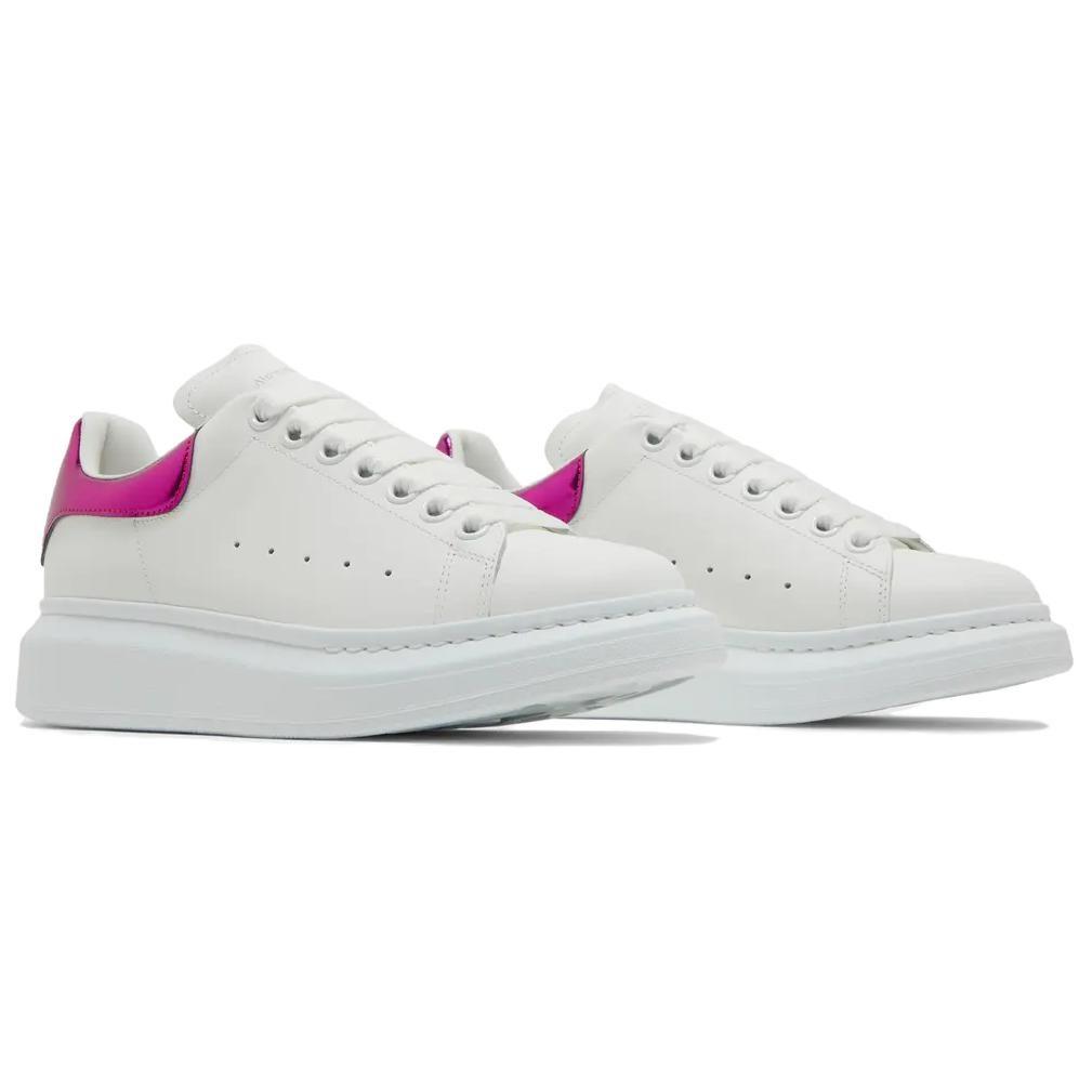 Alexander Mcqueen Oversized Sneaker Cow Leather, Leather Low Top Sports Casual Shoes Women's Rose Red 676702WICGG9993