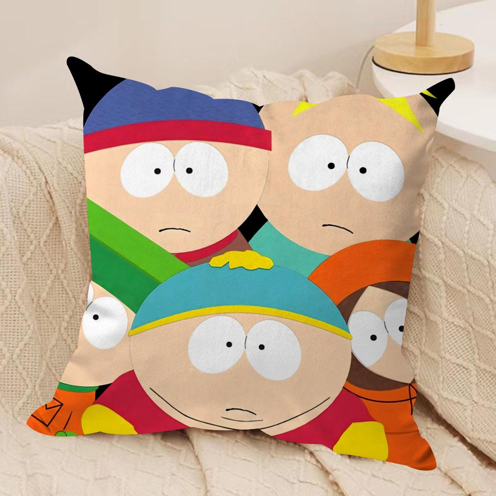 Funny Anime S-Souths P-Park Cushion Cover Soft Plush Double-Sided Printed Sofa Pillow Cushion Cover | Cozy All-Season Decor Gift