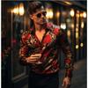 Herren Hemden mit Blumenmuster Langarm Lässiger Cardigan Neue Knöpfe Urlaubsmode Hemden