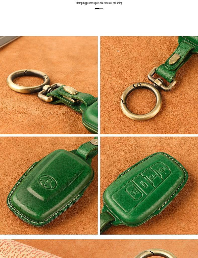 Genuine Leather Key Cover for Toyota Avalon Hybrid 2021