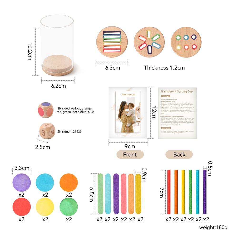 Montessori Spielzeug Holz Farbsortierspielzeug Feinmotorik Sensorische Zuordnungsspiele Farbe Und Form Erkennung Spielzeug Set Babygeschenk