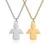 Cherub Angel Pendant Necklace for Women Lovers Stainless Steel Jewelry Lovers Valentine's Day Baby Birthday Gift