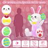 Easter Inflatables Outdoor Decorations 4ft Cute Inflatable Bunny Hold Eggs Blow Up Yard with LED Lighted Colorful Happy Rabbit Blow Ups for Outside